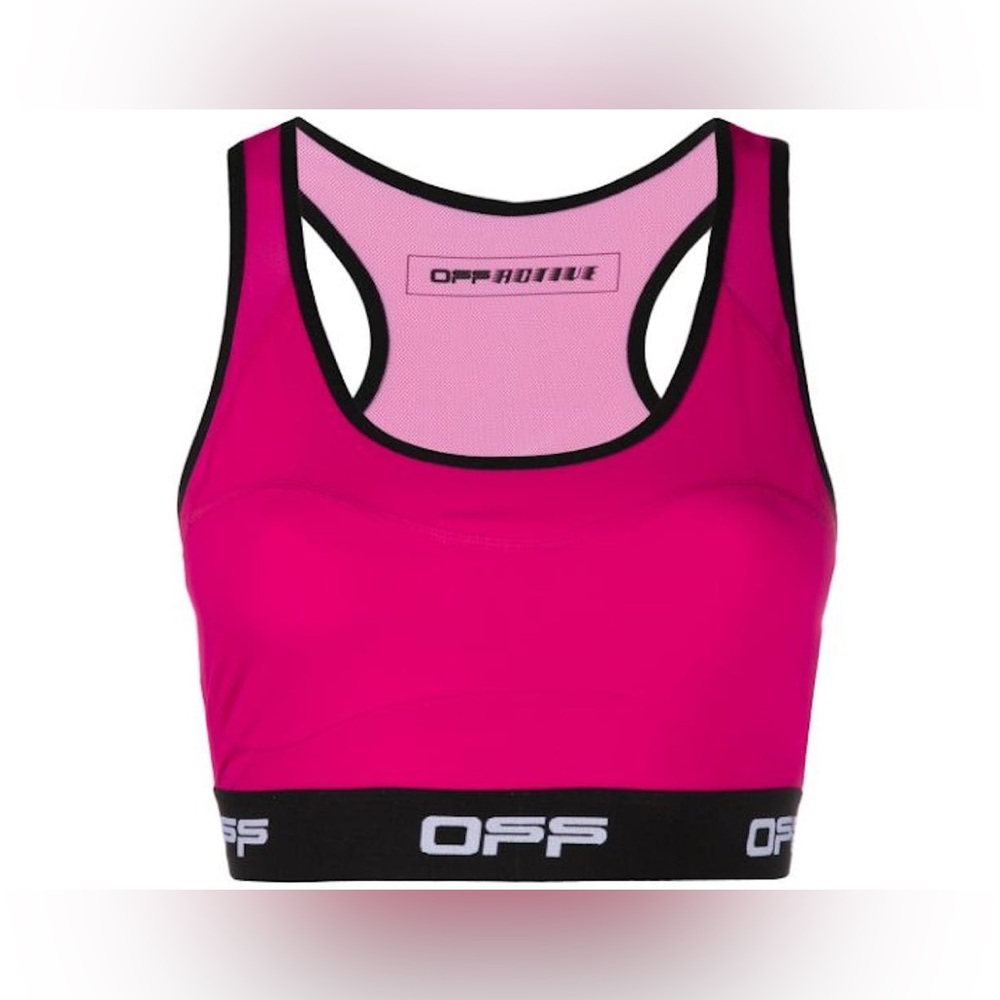 OFF-WHITE Racerback Sports Bra Fuchsia/Black